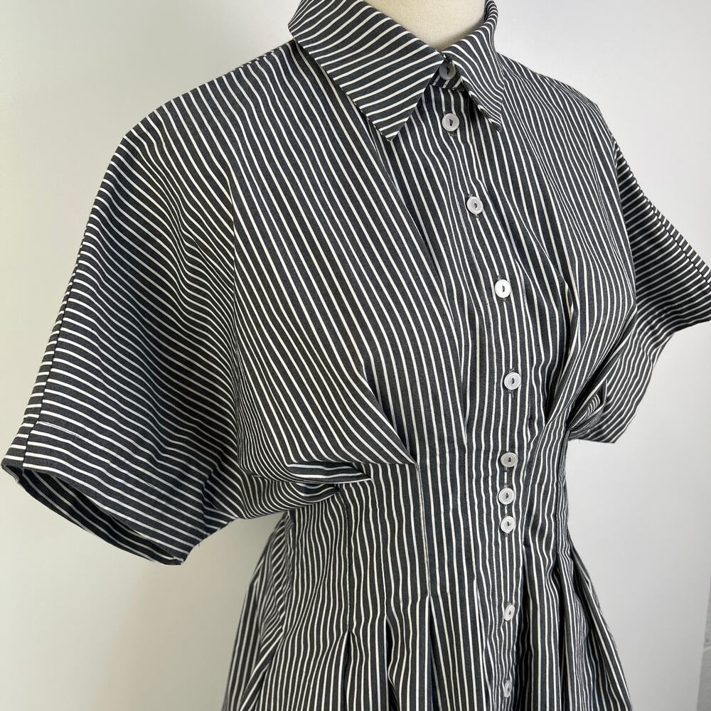Exquise Tobie Button-Front Pleated Mini Shirt Dre… - image 2